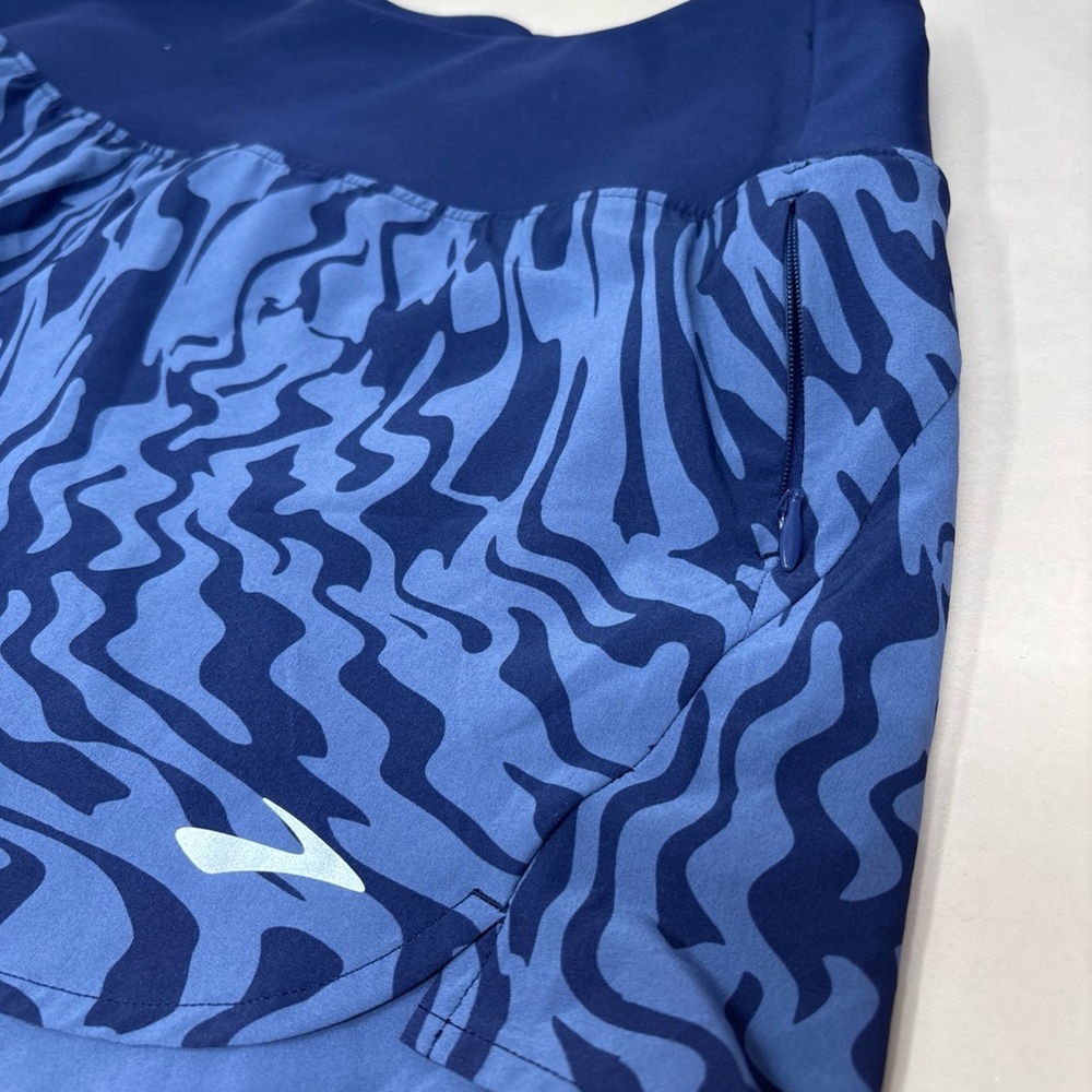 Medium Brooks Sample Women's Blue Patterned Short… - image 7